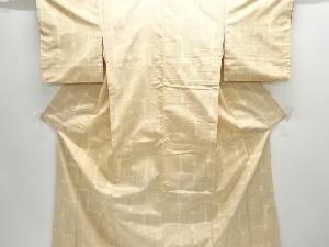 アンティーク　抽象花模様織り出し十日町紬着物